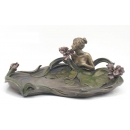 亞諾弗系列_女人與荷葉池畔雕塑藝術造型盤子( y14926 立體雕塑.擺飾>人物立體擺飾>西式人物 )